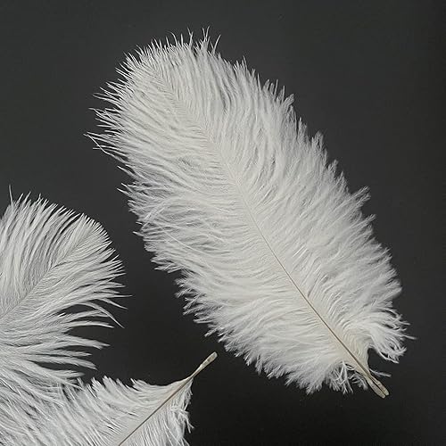 Miniatura 6 de LONDGEN 50 plumas de avestruz de 8 a 10 pulgadas para centros de mesa de fiesta de boda, decoración del hogar (blanco)