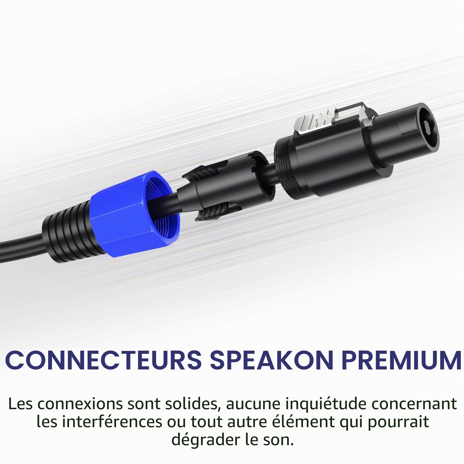 GCTBL 5M 2pack Speakon à Speakon câbles mâle à mâle professionnel DJ/PA amplificateur Audio haut-parleur câble