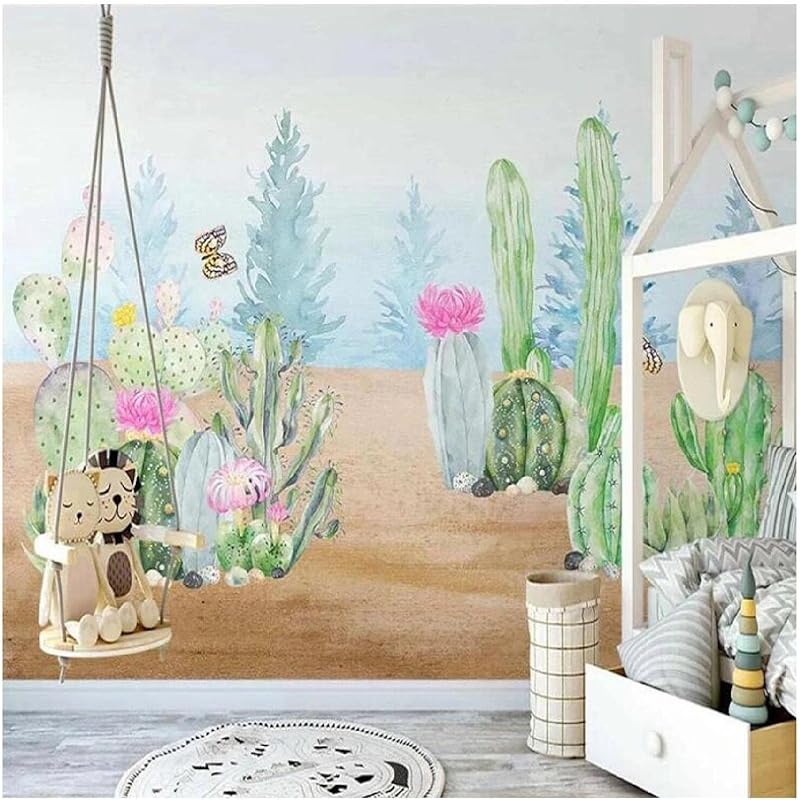 建築 住宅資材 ディズニーコレクション 取り外し可能な粘着性の壁紙 北欧のins手描きのサボテン砂漠の植物 家の装飾キッチンの壁紙 のための大きな3d剥離と貼り付けの壁紙 Dclwmyimcv Decalutdat Com