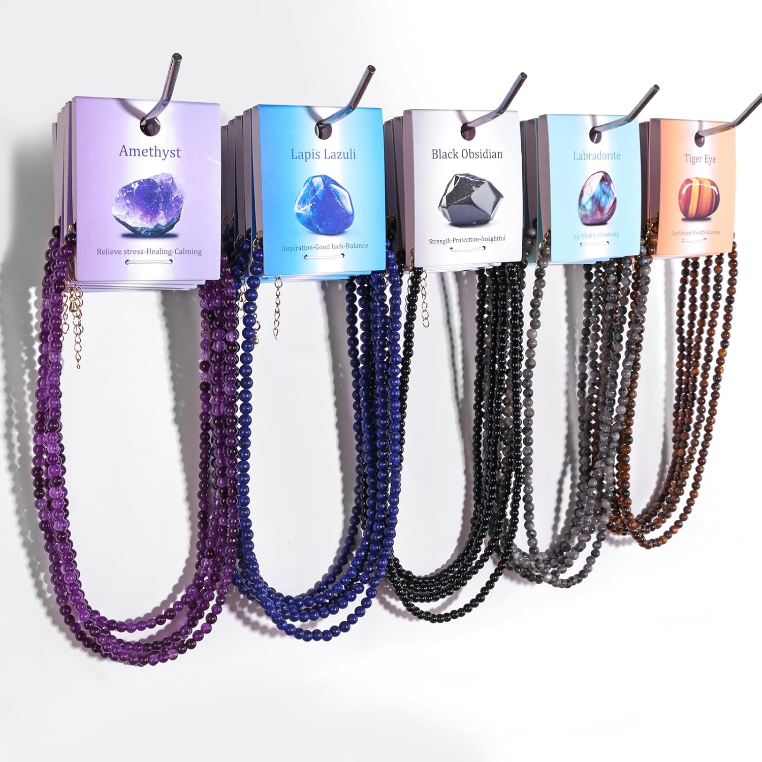 Crystal Choker Necklaces for Women,4mm Handmade Natural Stone Choker Beaded Necklace Healing Crystal Necklace Gemstone Bead Necklaces for Women - Image 7