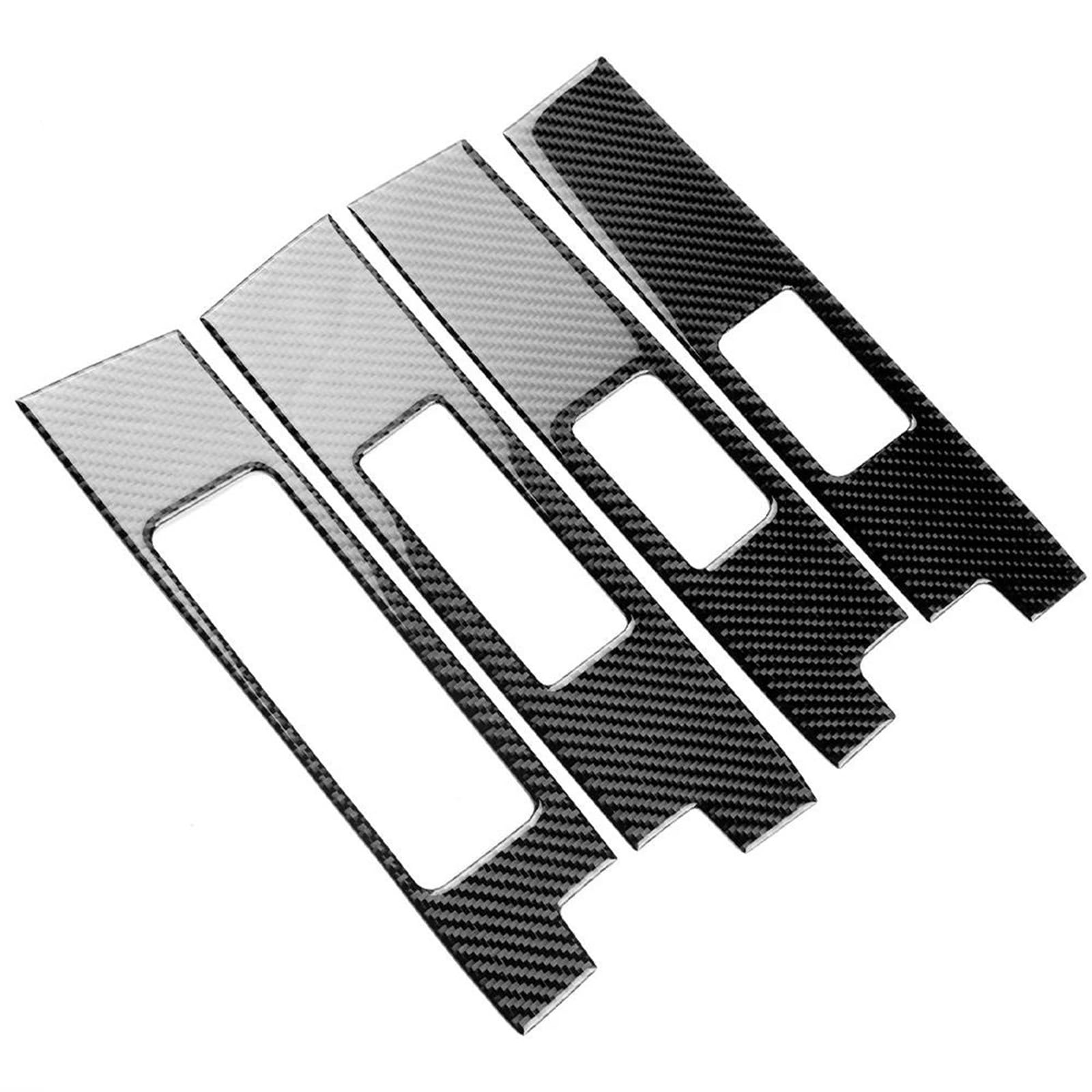 Ousduo Black Real Soft Carbon Fiber Sticker For Toyota For Tundra 2022 2023 2024 2025 Car Door Button Frame Interior Trim Lhd Interior Decal Trim