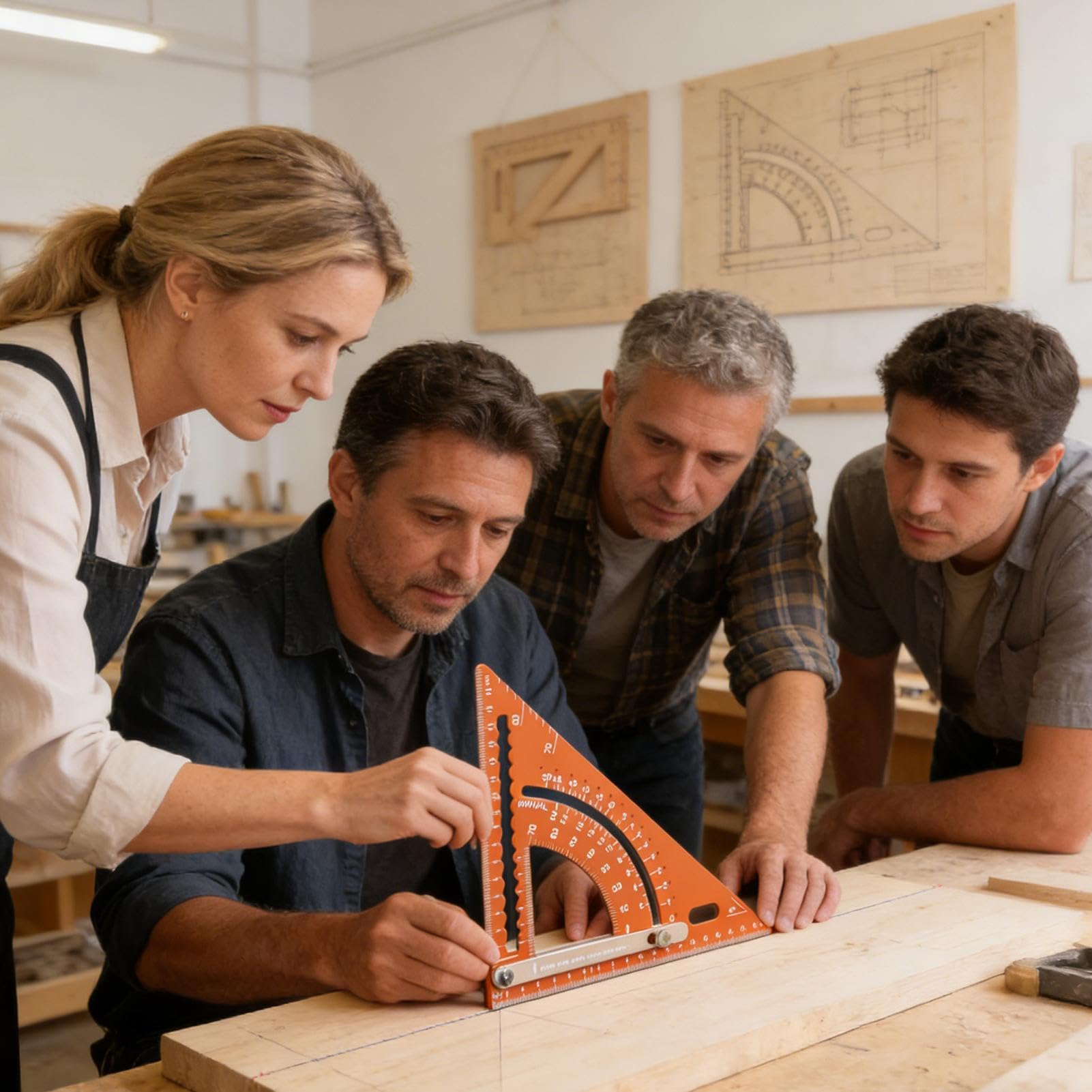 Strumento quadrato, strumento per la misurazione dell'angolo regolabile | Rafter Framing Square, per professionisti, hobbisti, donne costruttori