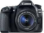 Canon 1263C005 EOS 80D Digital SLR Kit with EF-S 18-55mm f/3.5-5.6 Image Stabilization STM Lens (Black)