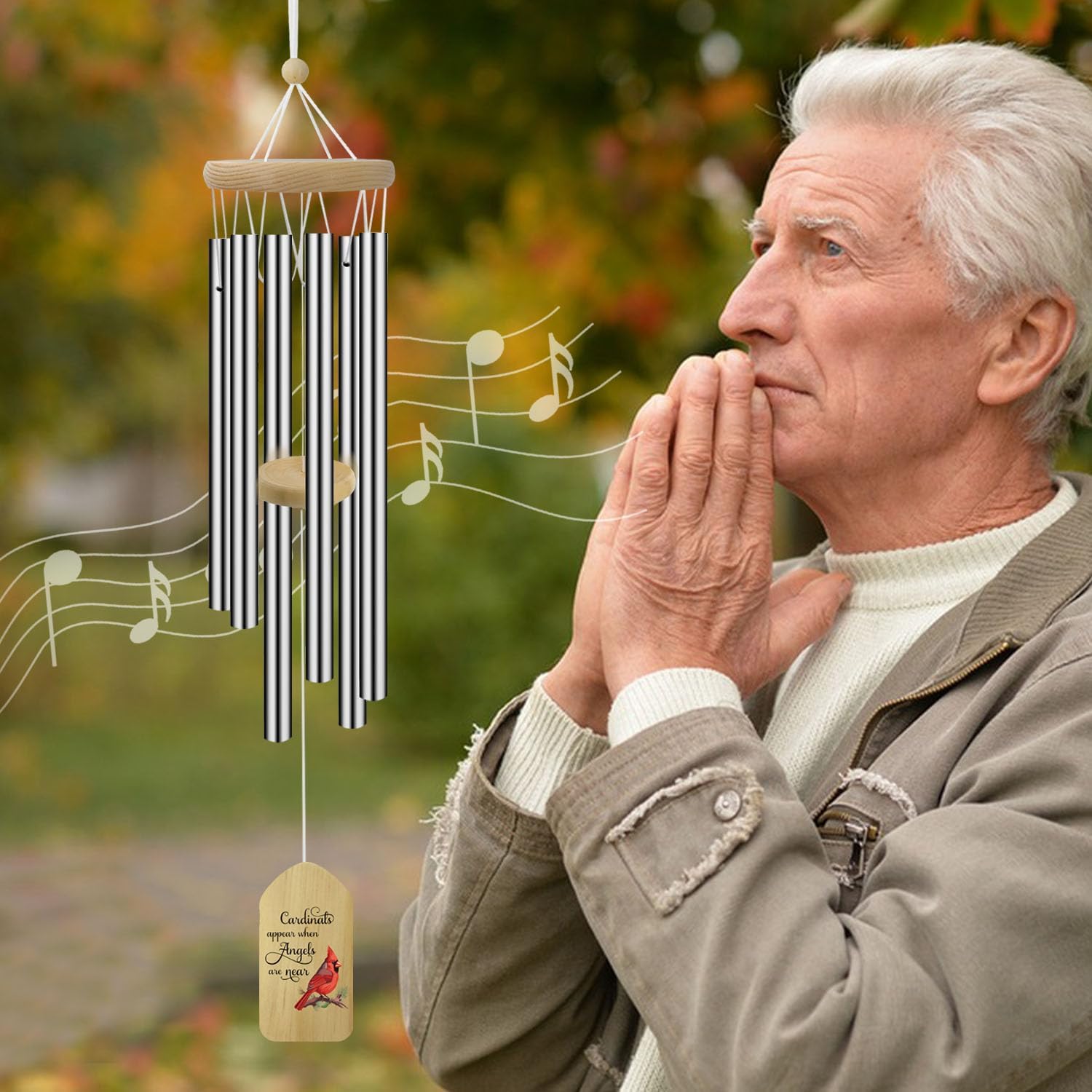 ASTARIN Personalized Wind Chimes Outdoor, Large Customized WindChimes for Outside Tuned Relaxing Soothing Low Bass,Memorial Wind Chimes Sympathy for The Loss of a Loved One