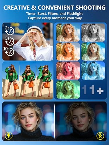 Miniatura 7 de Cámara digital 8K, cámaras WiFi de 88 megapíxeles para fotografía con pantalla táctil de 3.2 pulgadas, cámara de videoblogs con enfoque automático