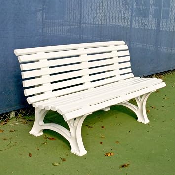 Deluxe Courtsider Tennis Bench, 5 White
