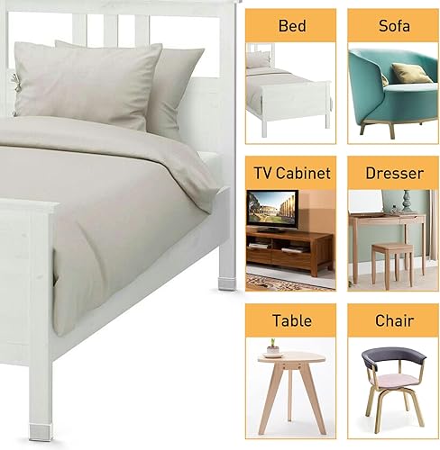 Miniatura 6 de Protectores de suelo rectangulares de 1 x 2 pulgadas para patas de silla para suelos de madera dura cubiertas de silicona para proteger suelos de