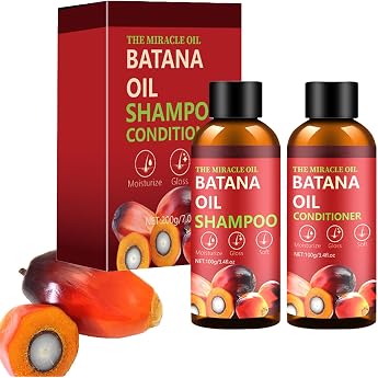 Batana Oil Shampoo and Conditioner Set Raw Organic Batana Oil for Hair Growth and Density Nourishing Shampoo for Thinning Hair Keratin Formula for Fuller Hair 100g Each