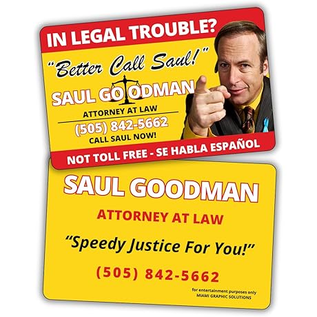 Better Call Saul Collectible Driver's License Business Card