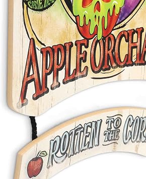Disney Snow White Evil Queen's Apple Orchard Linked Hanging Wood Wall Art