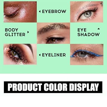 Glitzer EyelinerFlüssiger Schimmer Eyeliner WasserfestWasserfester & Wischfester Metallischer Eyelinerstift–Langanhaltend und Hochpigmentiert für Glitzerndes Augen-Make-upEinfach Aufzutragen(Grün)