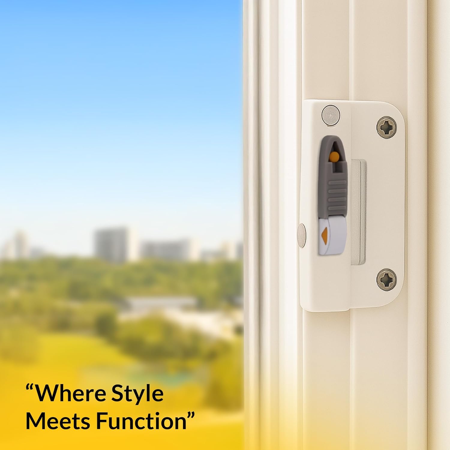 Brixwell Window Opening Control Device Reverse Retro Fit Dual Action, Right Hand, Steel Material, White Finish, 2-3/8" Length, 1-5/16" Height, 3/8" Thickness, Fit Frame to Sash 1/8" to 3/16"