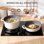 Ammeloo Céramique Pots et Pans ensemble non-colle, Kits de cuisine antiadhésif, Pots à poignée amovibles et casseroles, PFAS Gratuit. Space Sauvetage, induction & Lave-vaisselle Coffre-fort, pour petite cuisine, Appartement, RV