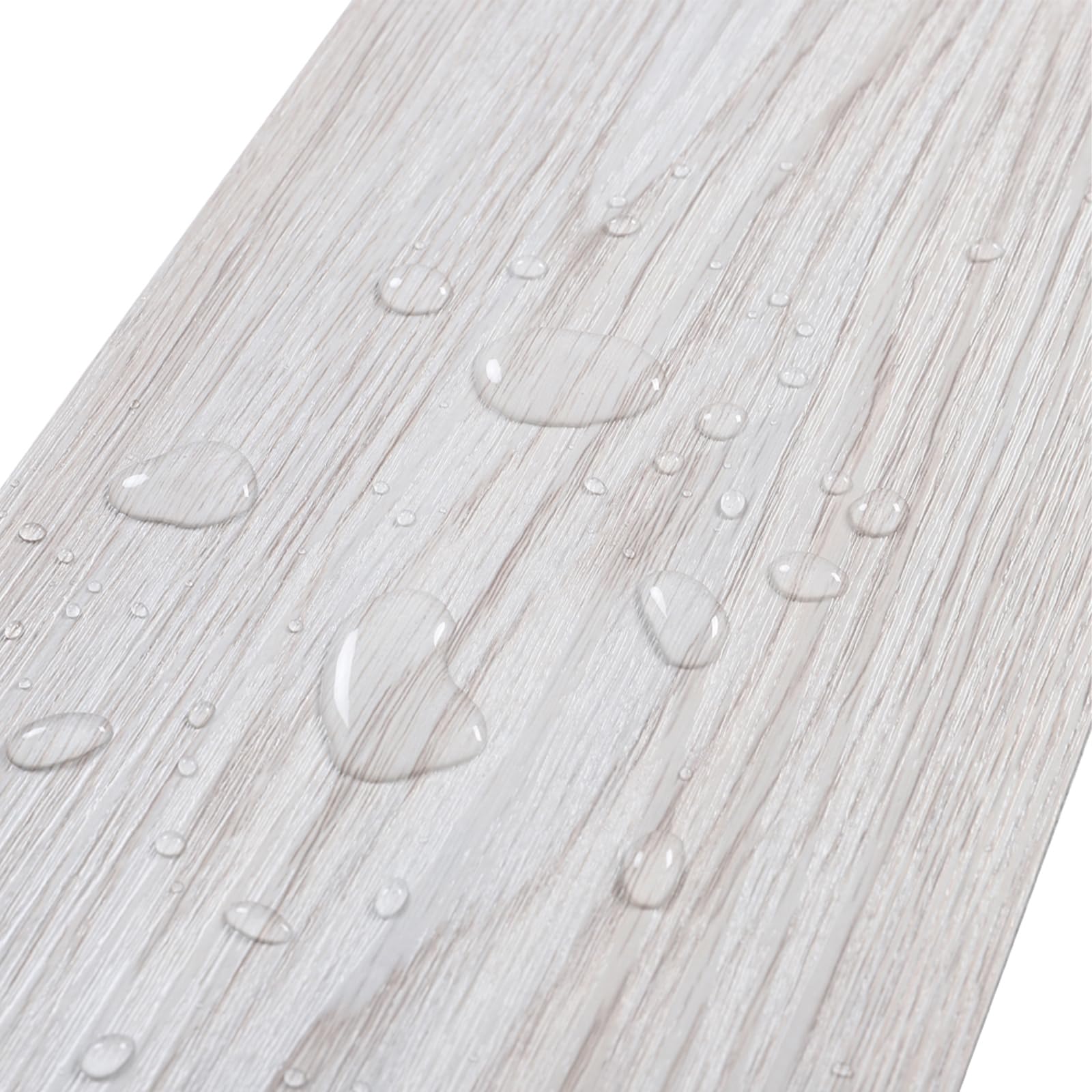 INMOZATA PVC Bodenbelag 5.01m² Vinylboden Selbstklebend Wasserdichte Bodenaufkleber für Küche Bad Haus Bodenfliese, 91.5 X 15.2CM, Weiß Grau