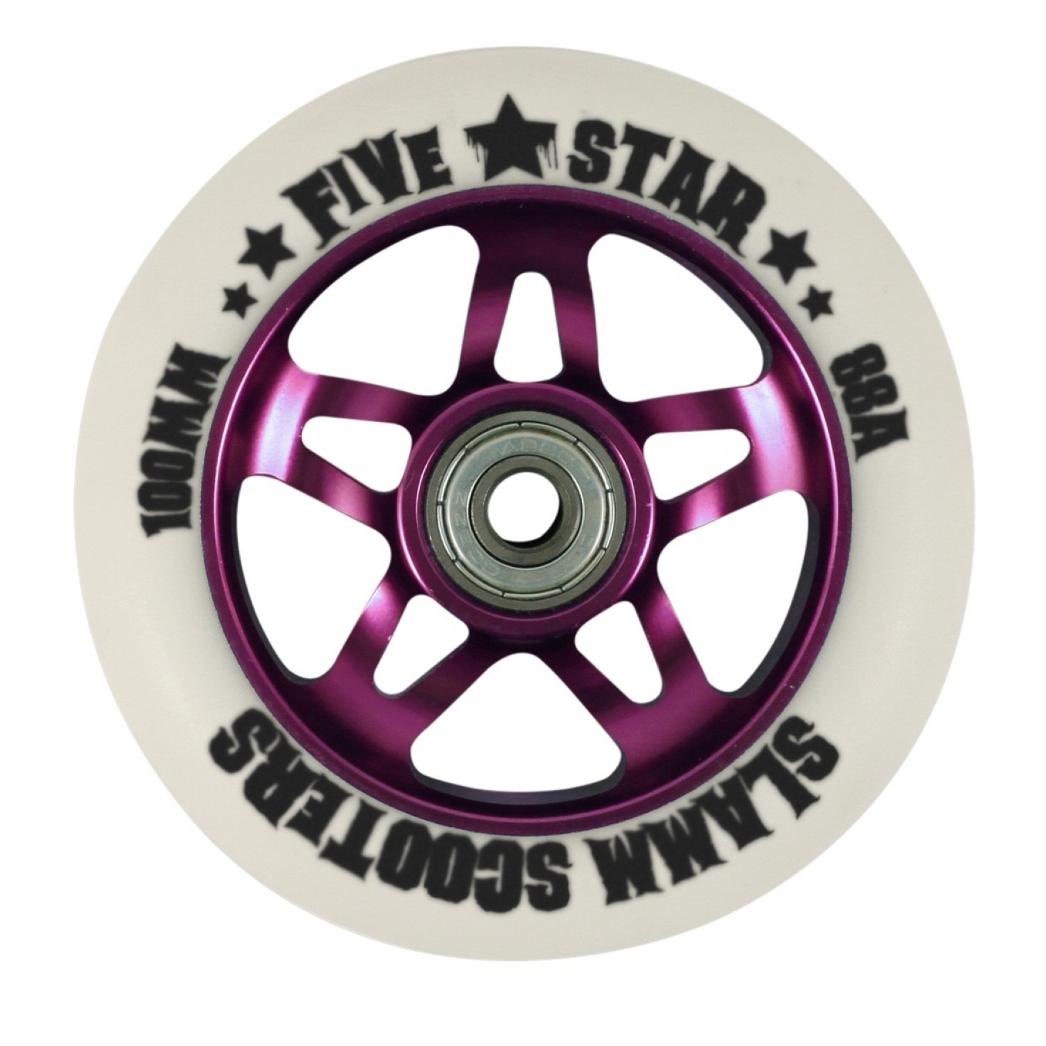 Slamm 5 Star Stunt Scooter Wheels + ABEC7 Bearings various colours (Pink)