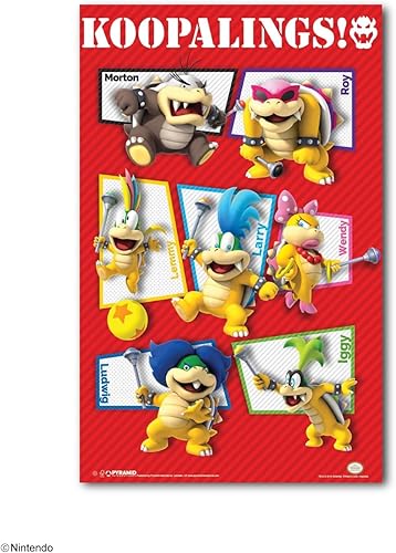 Pyramid America Póster de Super Mario – Mario Bros Koopaliings – Póster impreso de 11 x 17 pulgadas, ideal para decoración del hogar, decoración