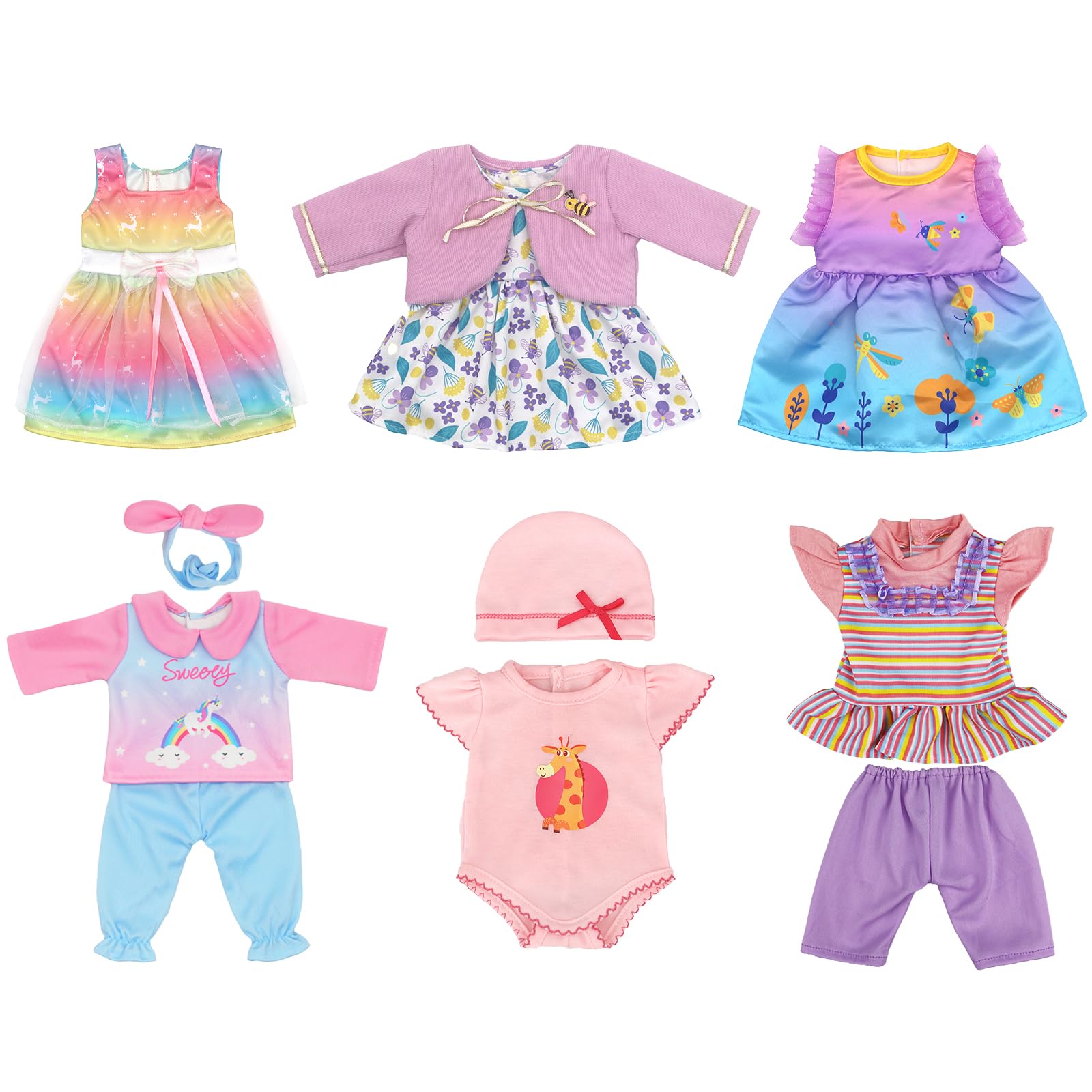 Set di 5 vestiti per bambole da 12 a 18 pollici, 30 – 45 cm, accessori per