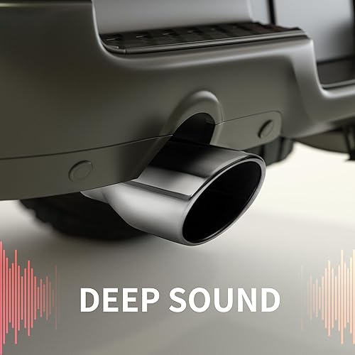 Miniatura 3 de Richeer Punta de escape de entrada de 2.5 pulgadas, salida de 4 pulgadas, punta de escape de acero inoxidable de 9 pulgadas de longitud total,