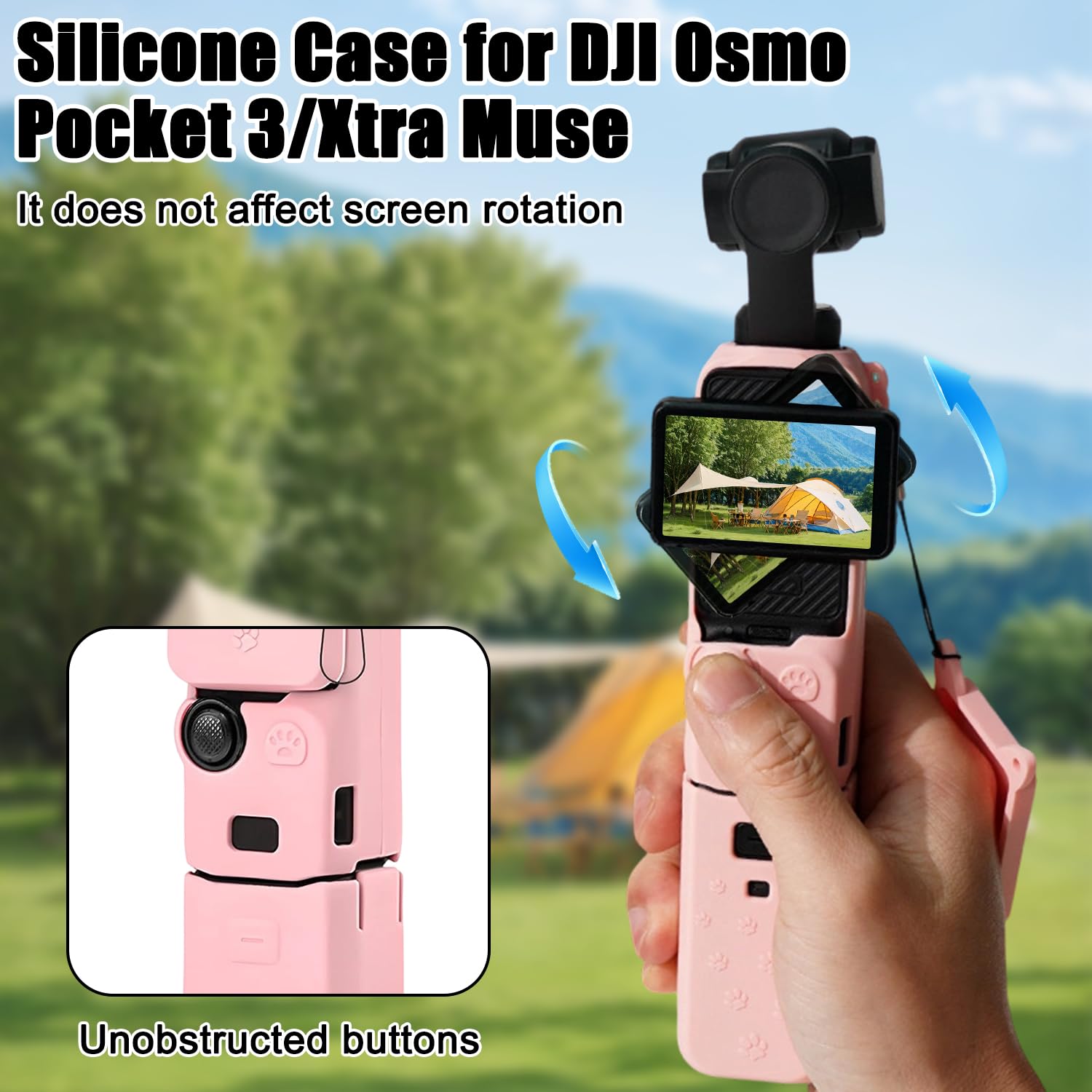 Custodia protettiva in silicone per DJI Osmo Pocket 3, Custodia protettiva per DJI Poc-ket 3, Custo-dia Prote-ttiva in Silicone Compatibile con DJ-I OSMO Pocket 3, Protezione per Obiettivo (M3)