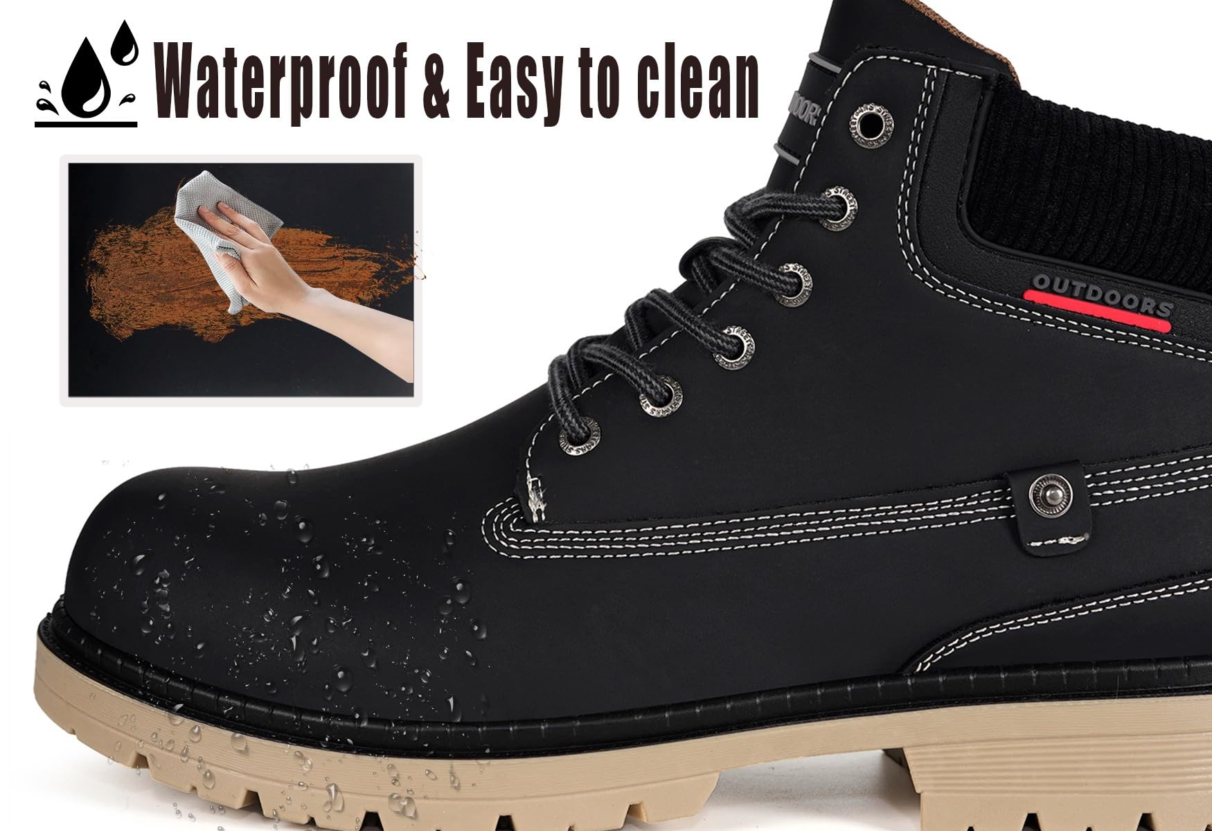 Stivali Uomo Donna Inverno Scarpe da Neve Caldi Snow Boots Impermeabili Stivaletti Pelliccia Stringate Outdoor