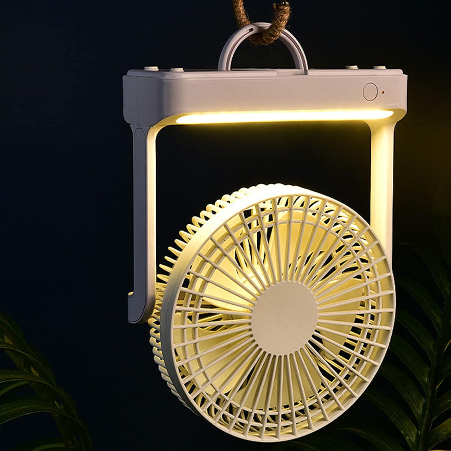 Home Appliance Wall Mounted Air Circulating Fan with LED Lamp Portable Outdoor Camping Ceiling Fan 3Gear Ventilator