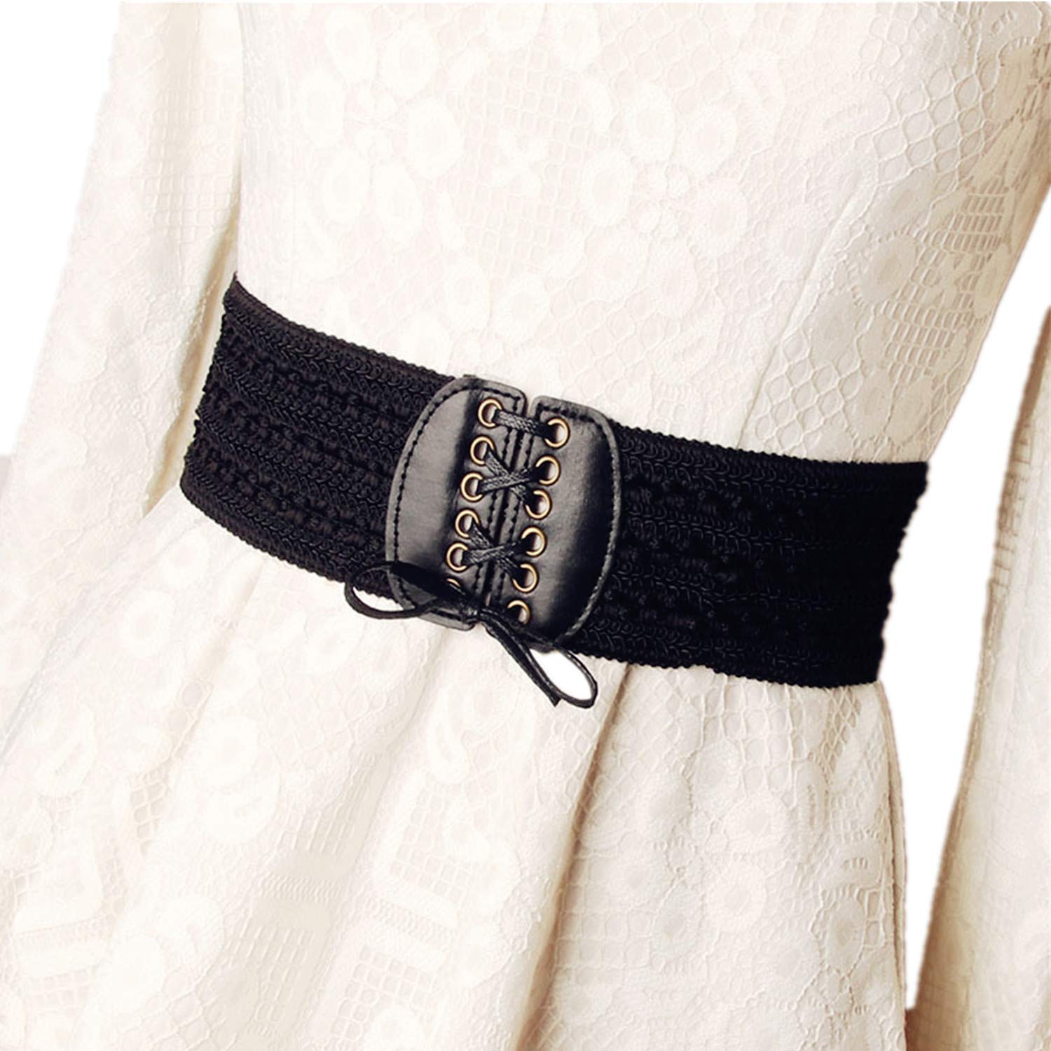PPX 2 Pcs PU Leather Elastic Wide Belt for Women Ladies  display picture 1