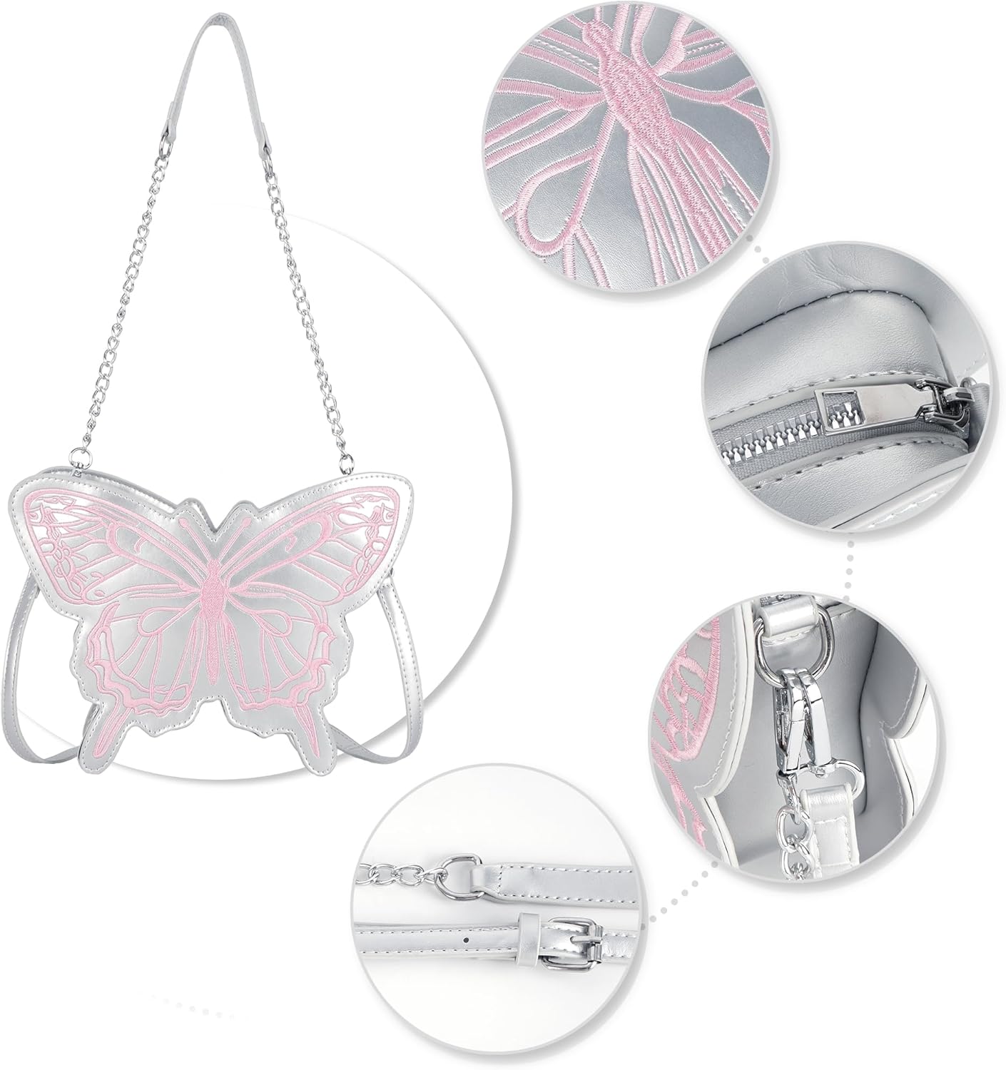 Women Mini Butterfly Shape Chain Strap Cross-body Bag Evening Clutch Handbag
