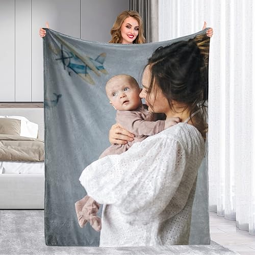 Miniatura 1 de Manta personalizada con collage de texto fotográfico, mantas personalizadas de franela de forro polar, regalo personalizado para el día de la madre,