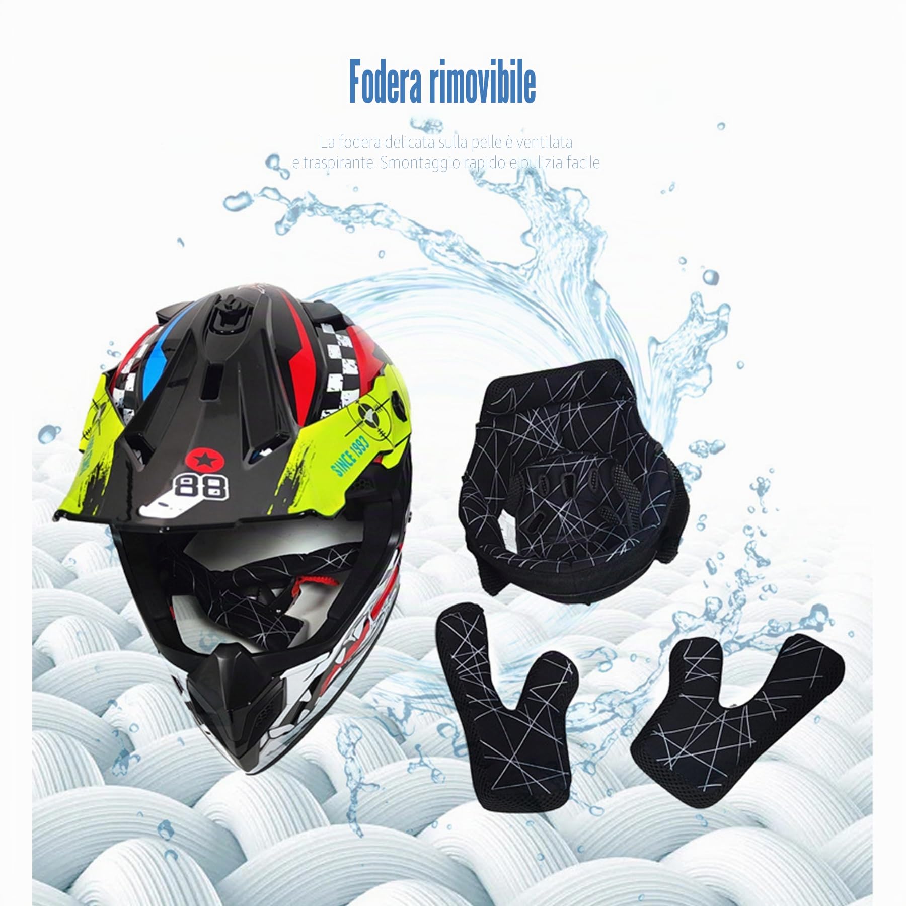 Casco Da Motocross Per Bambini E Ragazzi, Omologato ECE22.06, Casco Integrale Da Moto, Caschi ATV E Quattro Ruote, Mountain Bike, Fuoristrada, Strada, Bici Da Cross, Casco Integrale Da Discesa