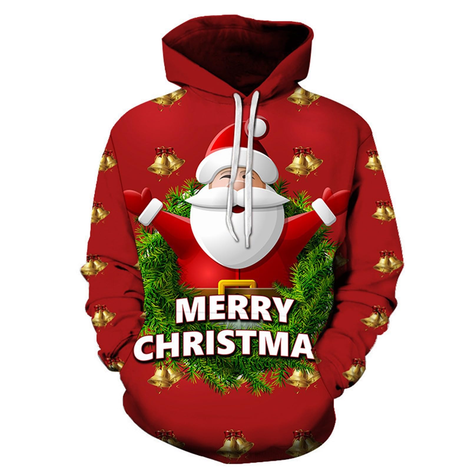 Weihnachts Hoodie Herren Lustig Weihnachtspullover Ugly Christmas Sweater Weihnachtshoodie Reindeer Schneemann 3D Druck Weihnachtspulli Weihnachts Kapuzenpullover Sweatshirt Weihnachtsoutfit