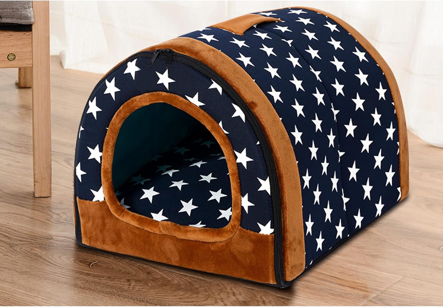ペットハウス ドーム型 折畳み式 猫 犬 猫ハウス クッション付き 室内用 通年 ペットベッド 寒さ対策 S 保温防寒 子犬 暖かい 小型犬 三角屋根 ペット用品 犬小屋 冷房対策 Yi 休憩所 Mサイズ 犬ハウス 猫用 決算特価商品
