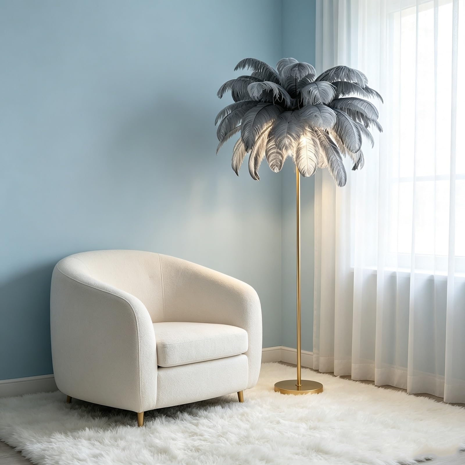 LCNDKF Luxury Ambient Feather Floor Lamp