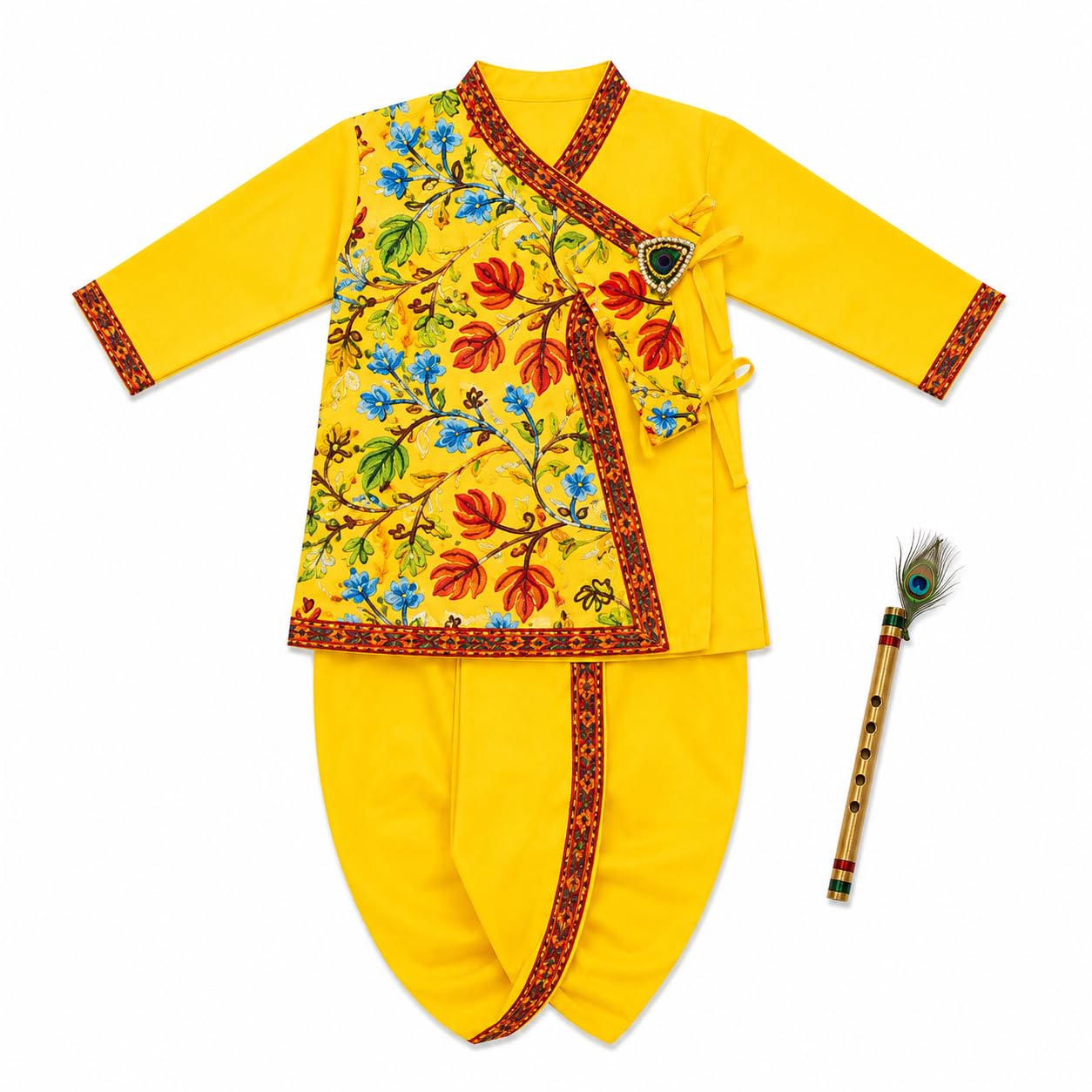 Krishna Costume for Kids, Baby Krishna Dress for Janmashtami, Bal Krishna Dhoti Set, Krishnaleela Costume, Infant Bal Gopal, Krishna Fancy Dress Costume for Boys Girls | for Janmashtami