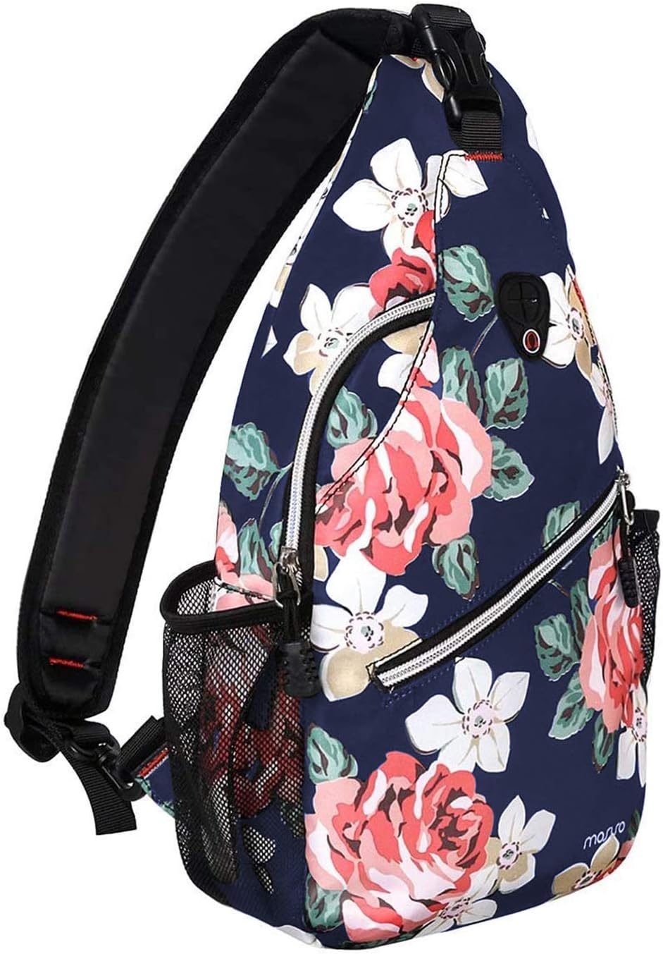 MOSISO Sling Backpack,Travel Hiking Daypack Rose Rope Crossbody Shoulder Bag