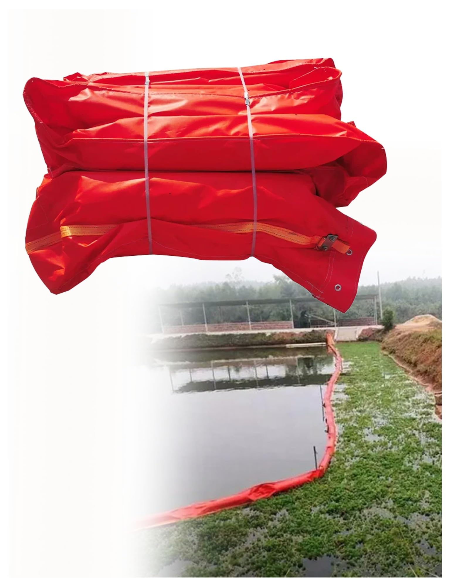 ERSINIAN Barrière flottante anti-pollution robuste et réutilisable pour la gestion des déchets fluviaux en extérieur (0,35 x 10 m)
