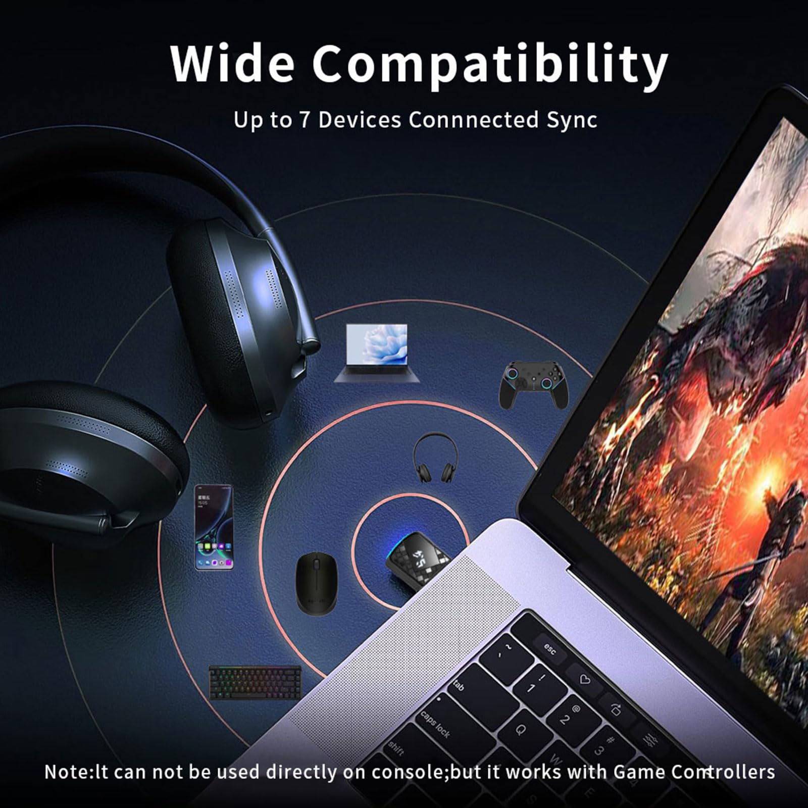 Adattatore Bluetooth 5.4 USB Per PC - Chiavetta Plug-and-Play Per Windows