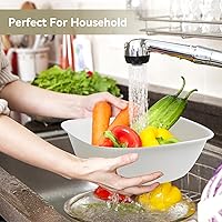 Vista 2 de Lavabo portátil para lavar, lavabo multiusos de plástico, bandeja apilable de frutas y verduras para limpieza (S, blanco)