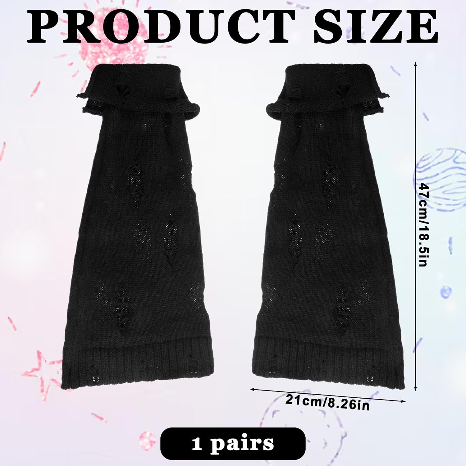 Y2K Knit Lace up Leg Warmers, Leg Warmers for Women, Harajuku Japanese Long Boot Socks, Cute Knit Leg Warmer Socks for Dance for Women and Girls - Image 2