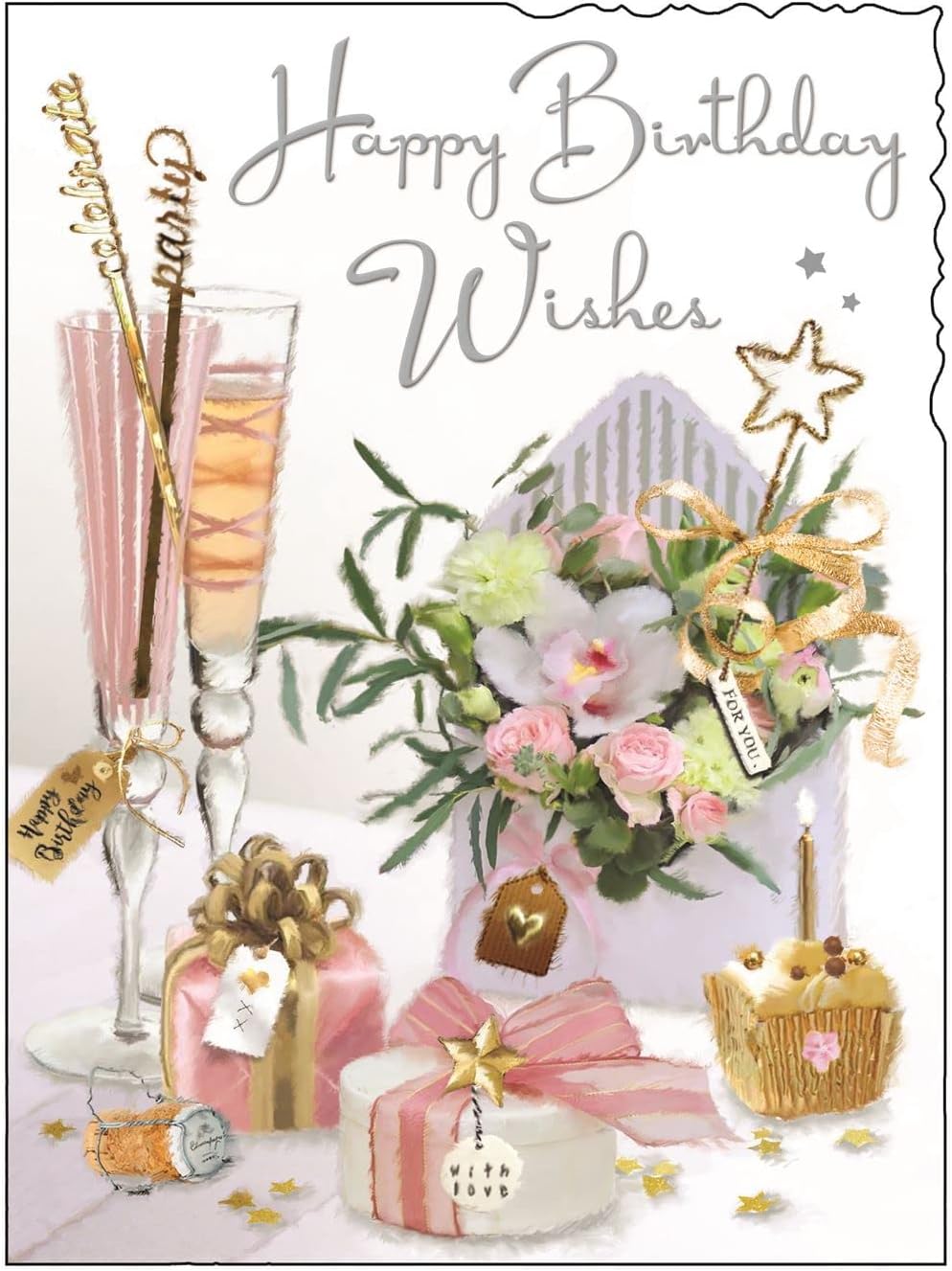 Female Birthday Card for Her - General Card for Women - Special Finishes - Feminine Floral Design - Made in the UK
