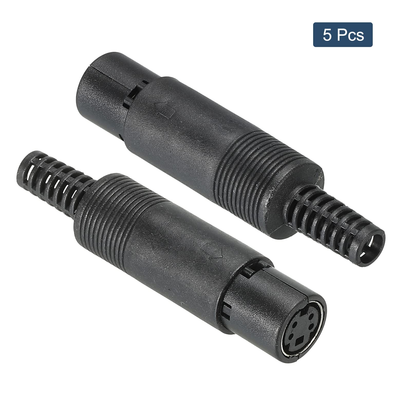 PATIKIL S-Video DIN Mini Female Socket 4 Pin Signal Transmission for TV DVD Player Pack of 5, Black, 61x14mm - Image 3