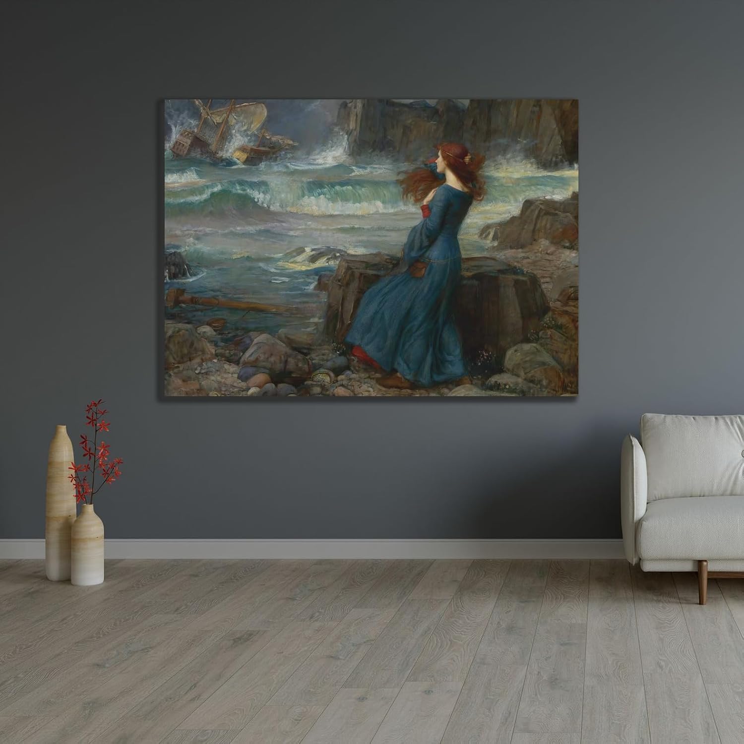 ArtDirect Miranda-The Tempest (1916) Unframed Art Print Giclee Poster by John William Waterhouse - Ready for Framing with Customization Sizes 10x7, 14x10, 20x14, 33x24, 48x34 and 60x43 inches