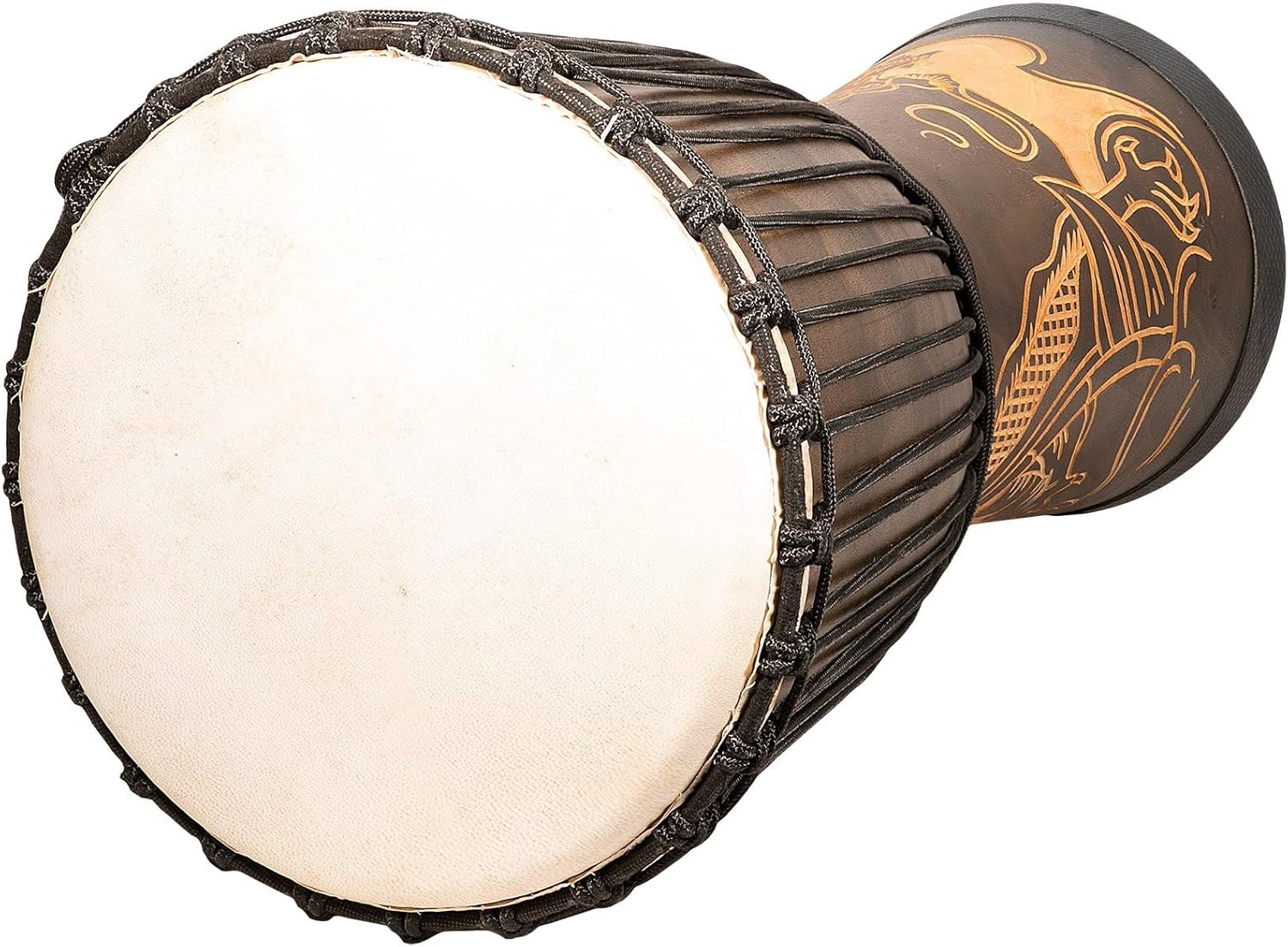 New Djembe Standard linecarv, 24" tall, 12" head, NK190 Dragon