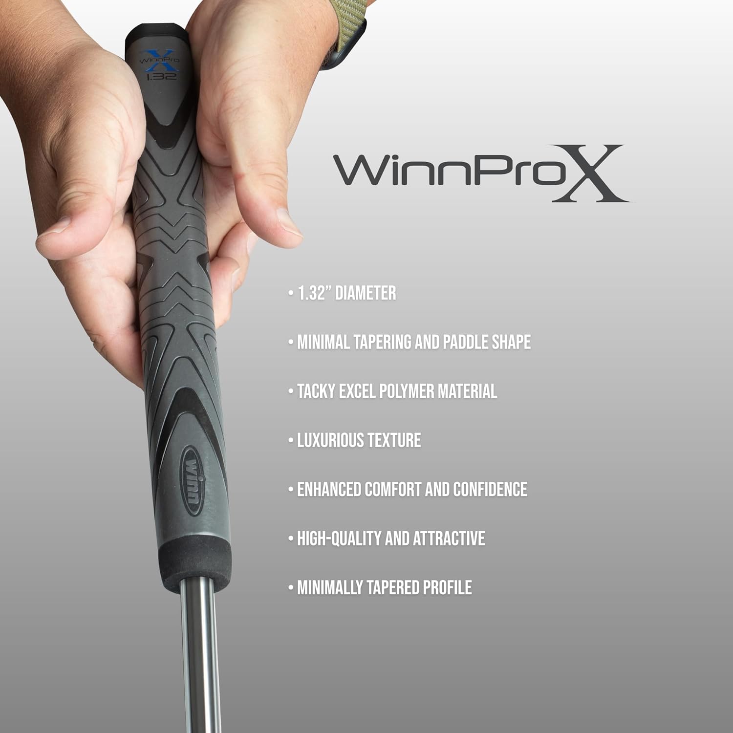 Winn Golf Excel WinnProX Putter Grip 1.32", All Weather Non Slip Golf Grip for Men & Women – Soft Cushioned Comfort, Shock Absorption & Durable Dry Polymer – Golf Club Handle Replacement