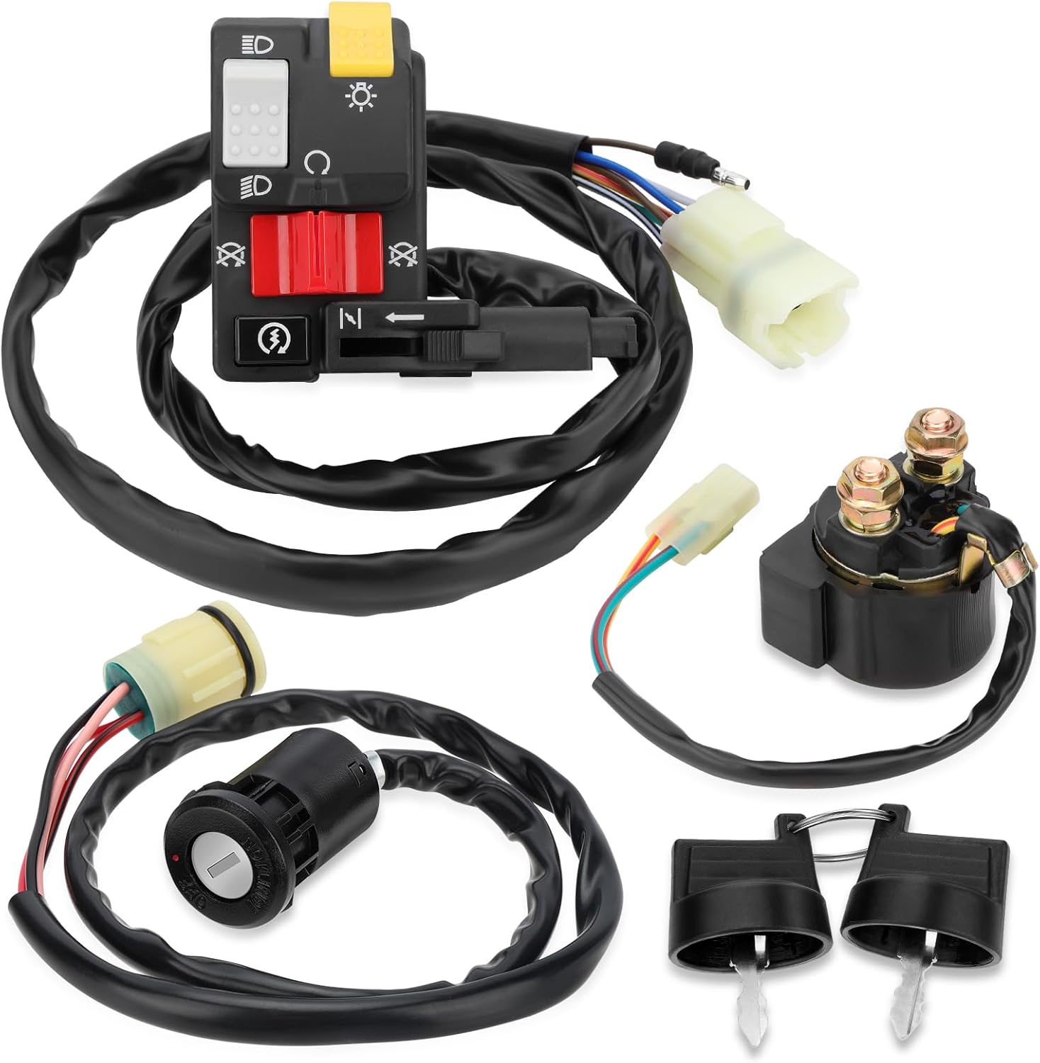 M MATI Handlebar Key Starter Relay Switch Kit for Honda Foreman 450 S TRX450FM 1998-2004 Manul Shift 35020-HM7-A00 35100-HN0-A02 35850-HM7-000
