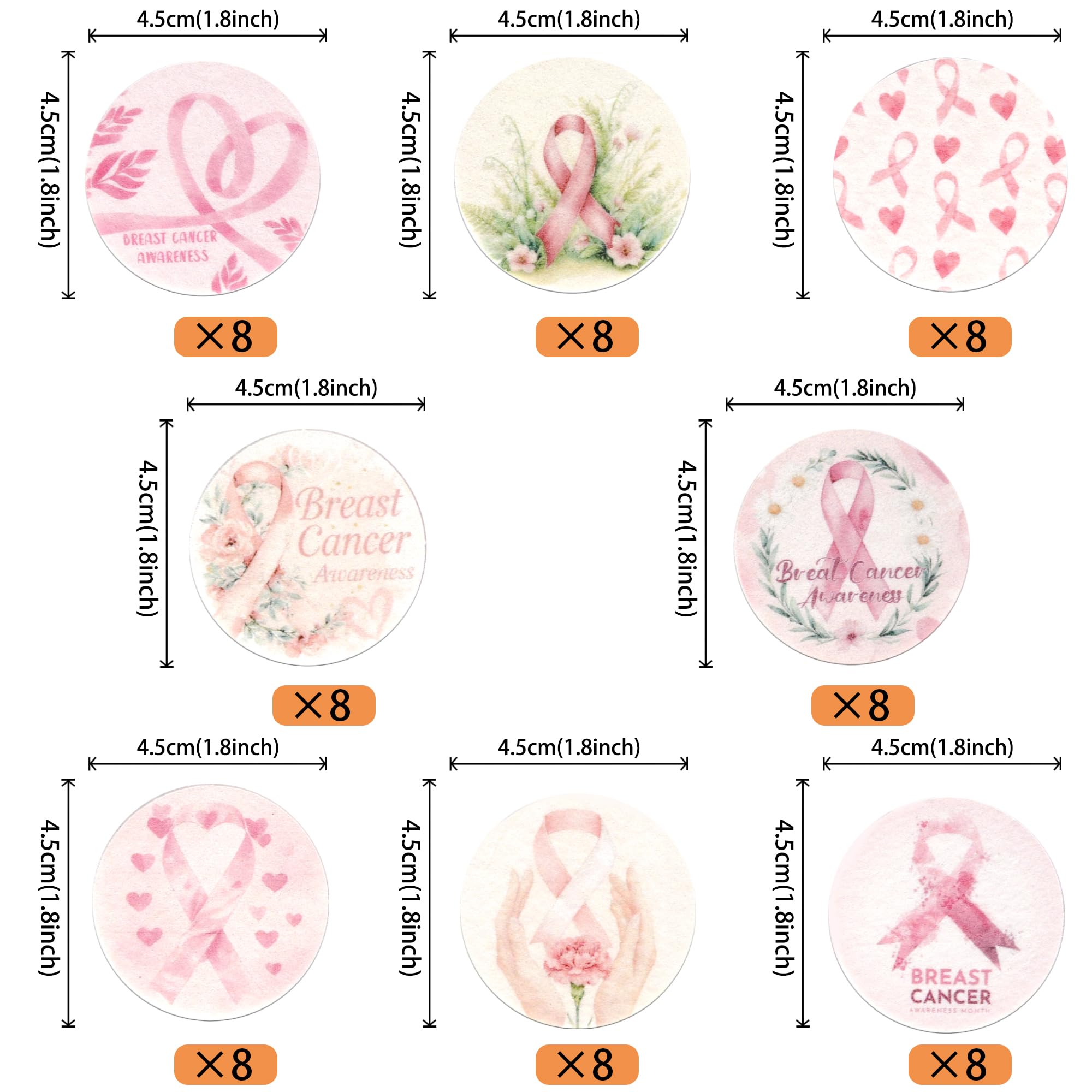 Xsstarmi 64 Pack Breast Cancer Awareness Edible Cupcake Toppers Rice Paper Fight Beliveve Love Women Health Cupcake Picks for Breast Health Pink Ribbon Party Cake Decorations Supplies - Image 2