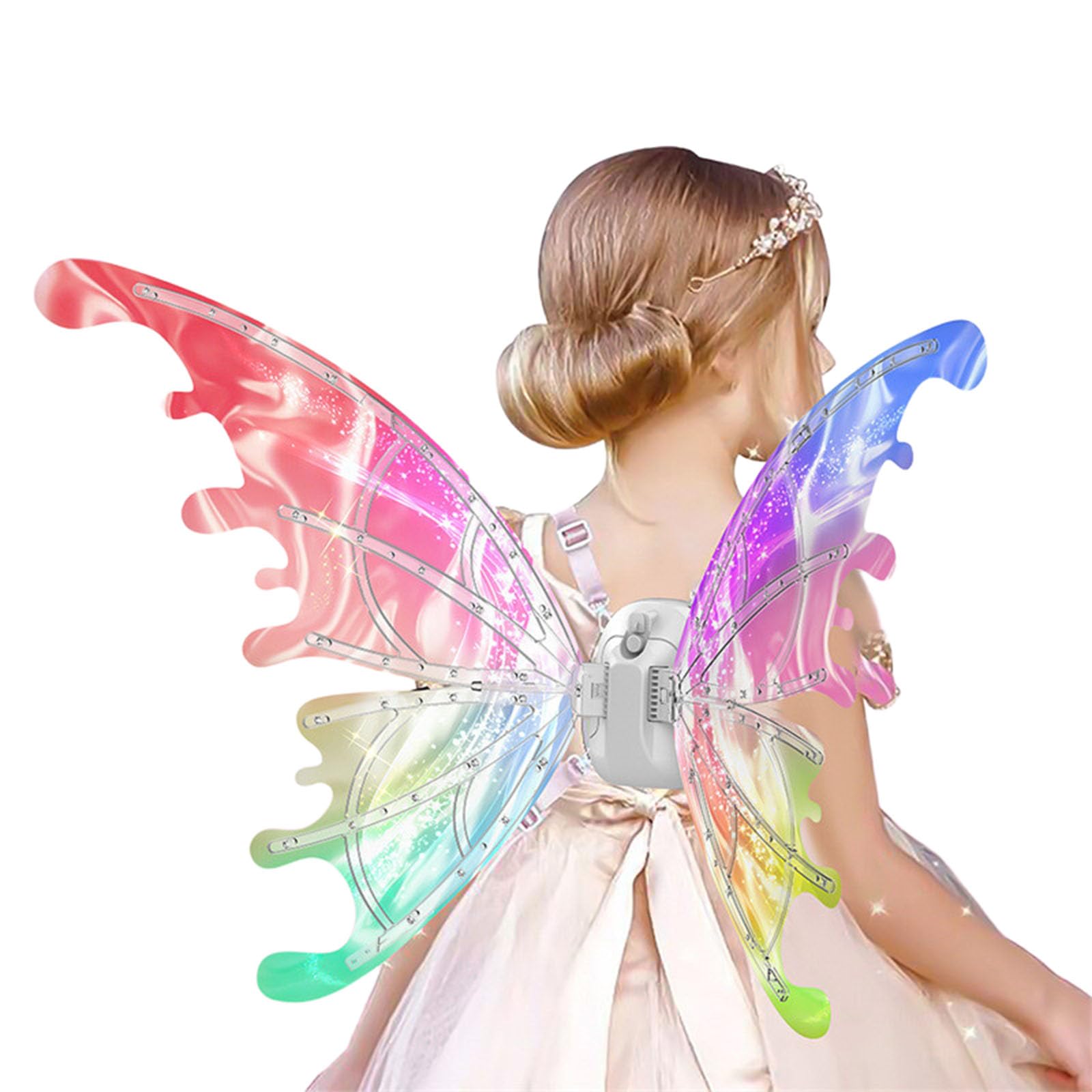 Ali di fata musicali a LED per ragazze, ali di farfalla illuminate, regalo per feste in costume