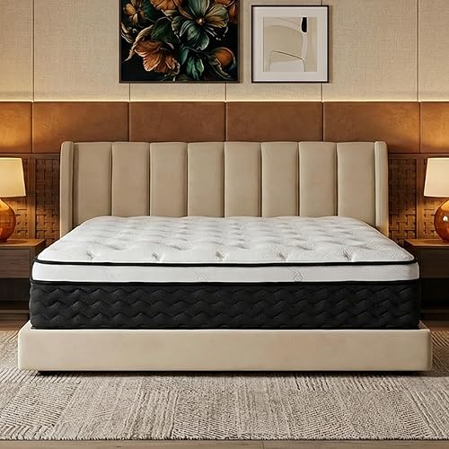 Queen Mattress 12 Inch,Medium Firm Hybrid Queen Size Mattress in a Box, Memory Foam with Individual Pocket Springs, Upgrade Zoned Support, Motion Isolation&Pressure Relief, CertiPUR-US