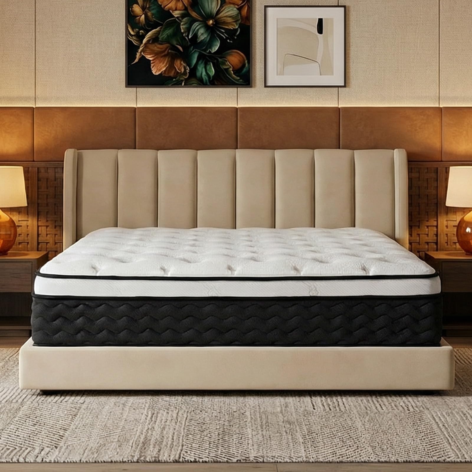 Queen Mattress 12 Inch,Medium Firm Hybrid Queen Size Mattress in a Box, Memory Foam with Individual Pocket Springs, Upgrade Zoned Support, Motion Isolation&Pressure Relief, CertiPUR-US - 2