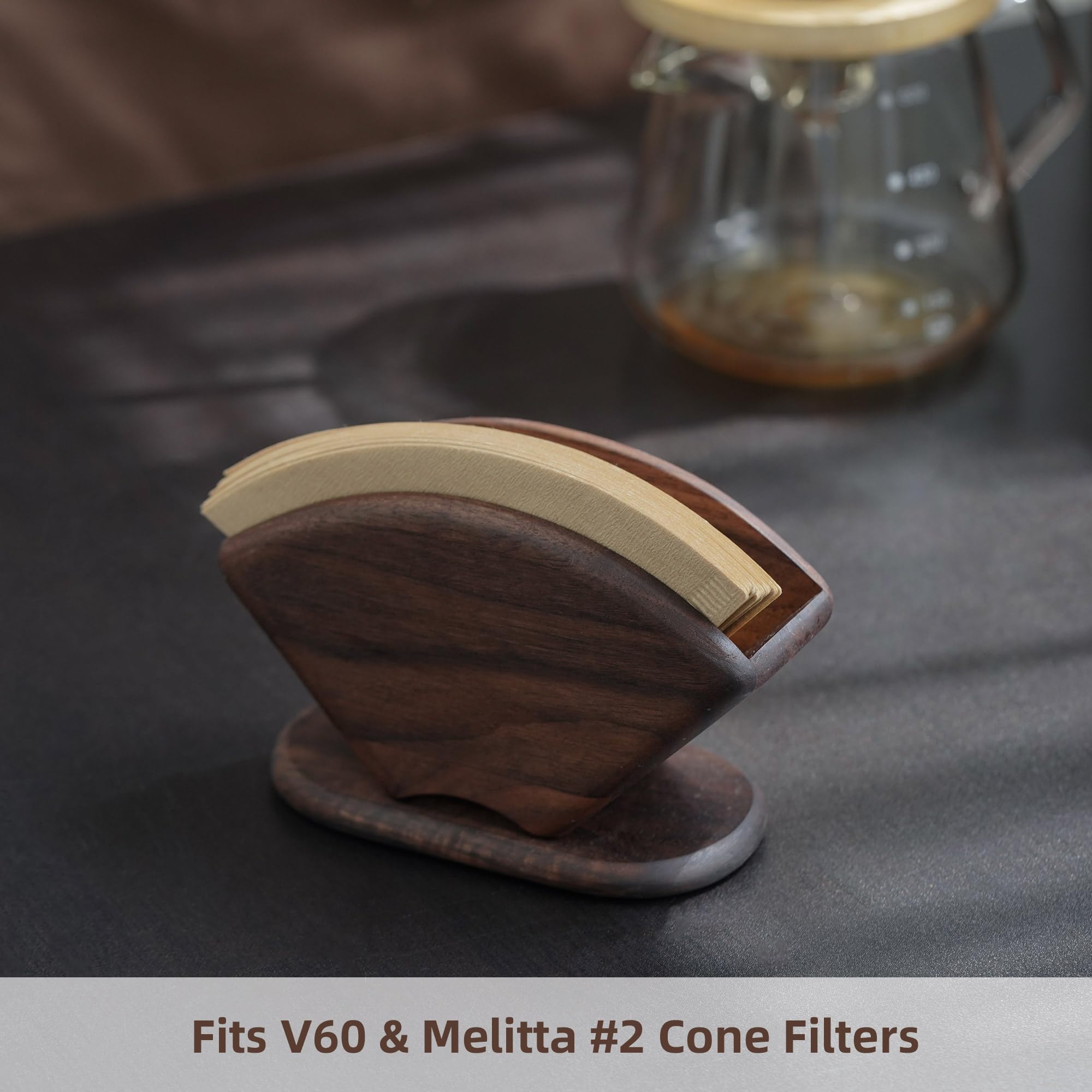 Porta filtro caffè a cono, contenitore per filtro V60 in legno, compatibile