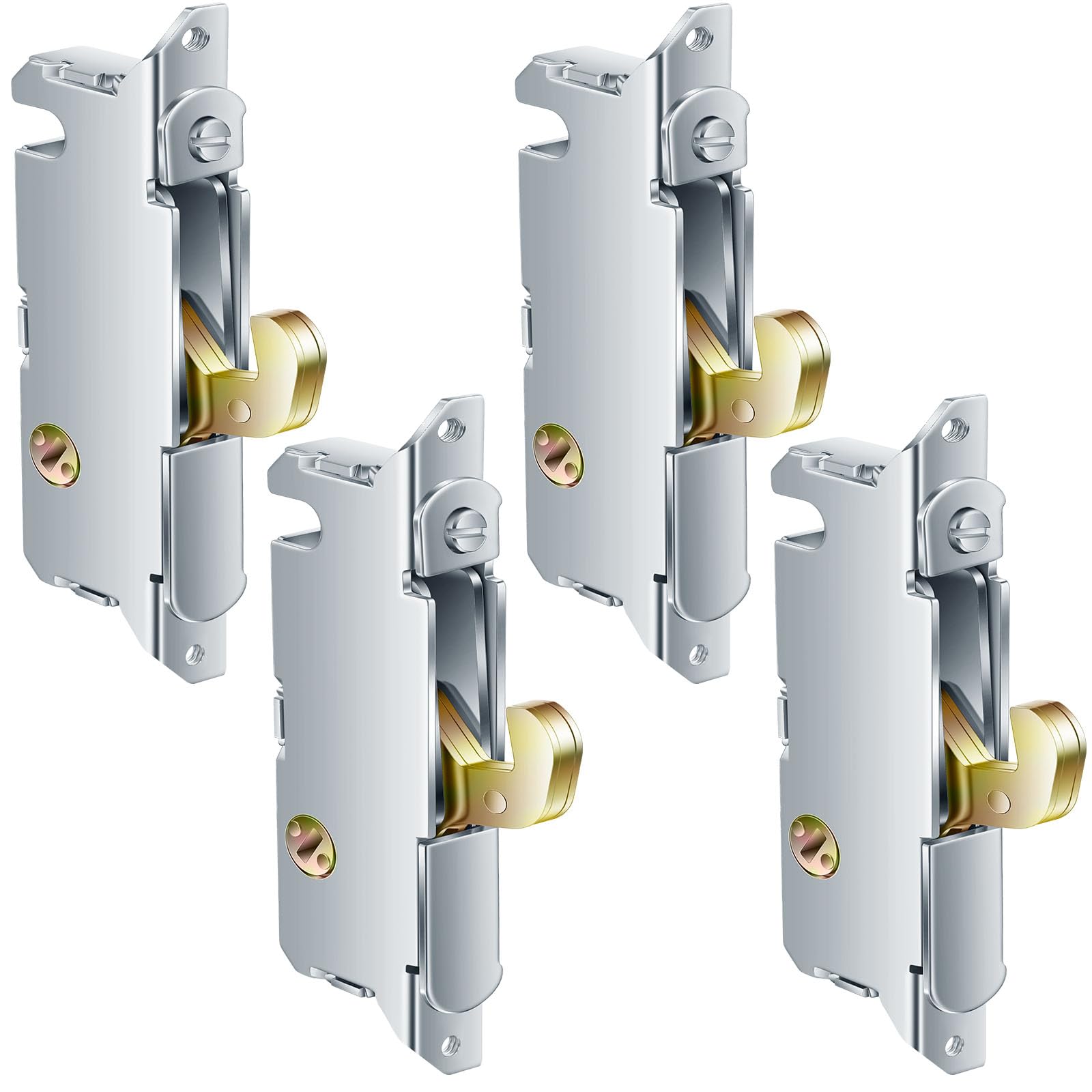 MorningRo 4 Pcs Mortise Lock Patio Door Lock Sliding Glass Door Locks for Patio Stainless Steel Sliding Door Lock with 45 Degree Keyway 3-11/16 Inch Replacement Sliding Glass Locks Door Security Lock